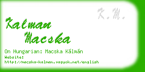 kalman macska business card