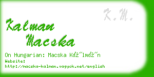 kalman macska business card